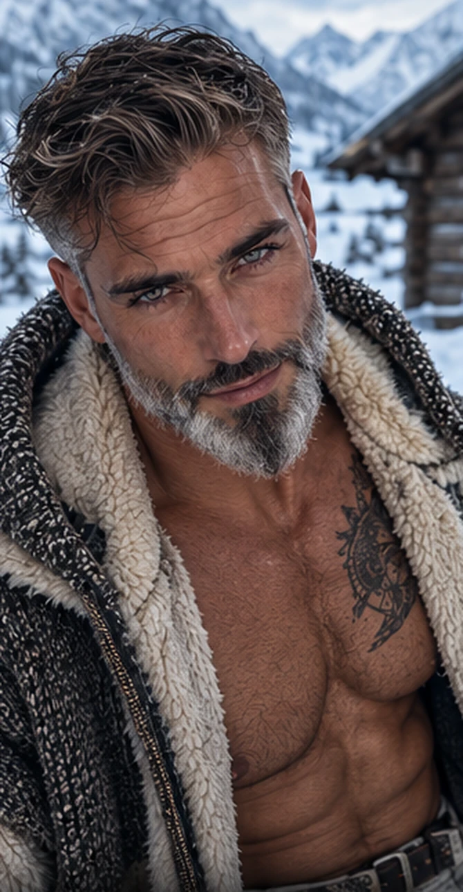 AI-generated image of Kris Kincaid in winter outerwear against a snowy Nordic backdrop.